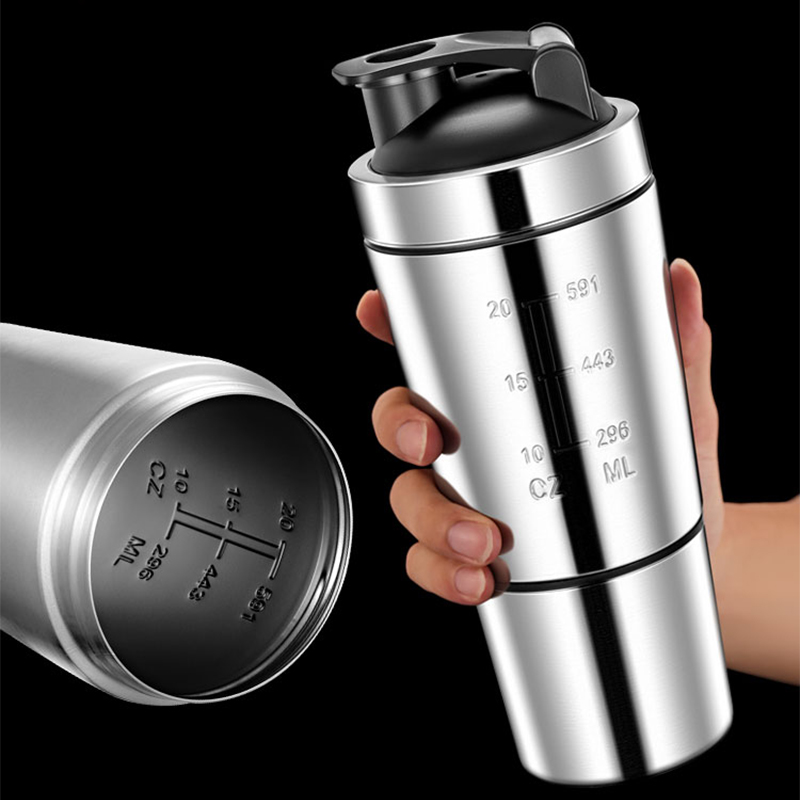 Stainless Steel Protein Shaker - Nutrition Of Fitness ulasan dan harga