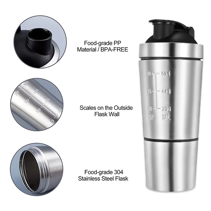 Stainless Steel Protein Shaker - Nutrition Of Fitness ulasan dan harga