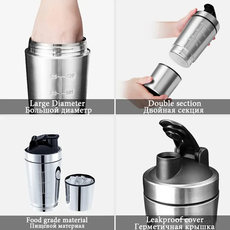 Stainless Steel Protein Shaker - Nutrition Of Fitness ulasan dan harga