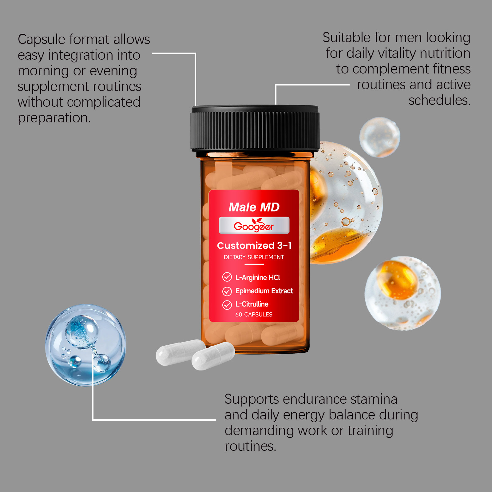 GOOGEER Men's Health Capsules  - Nutrition One Fitness ulasan dan harga