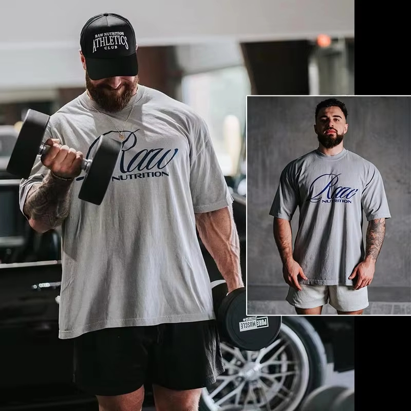Men's Neutral Tone Gym T-Shirt - Nutrition Of Fitness ulasan dan harga